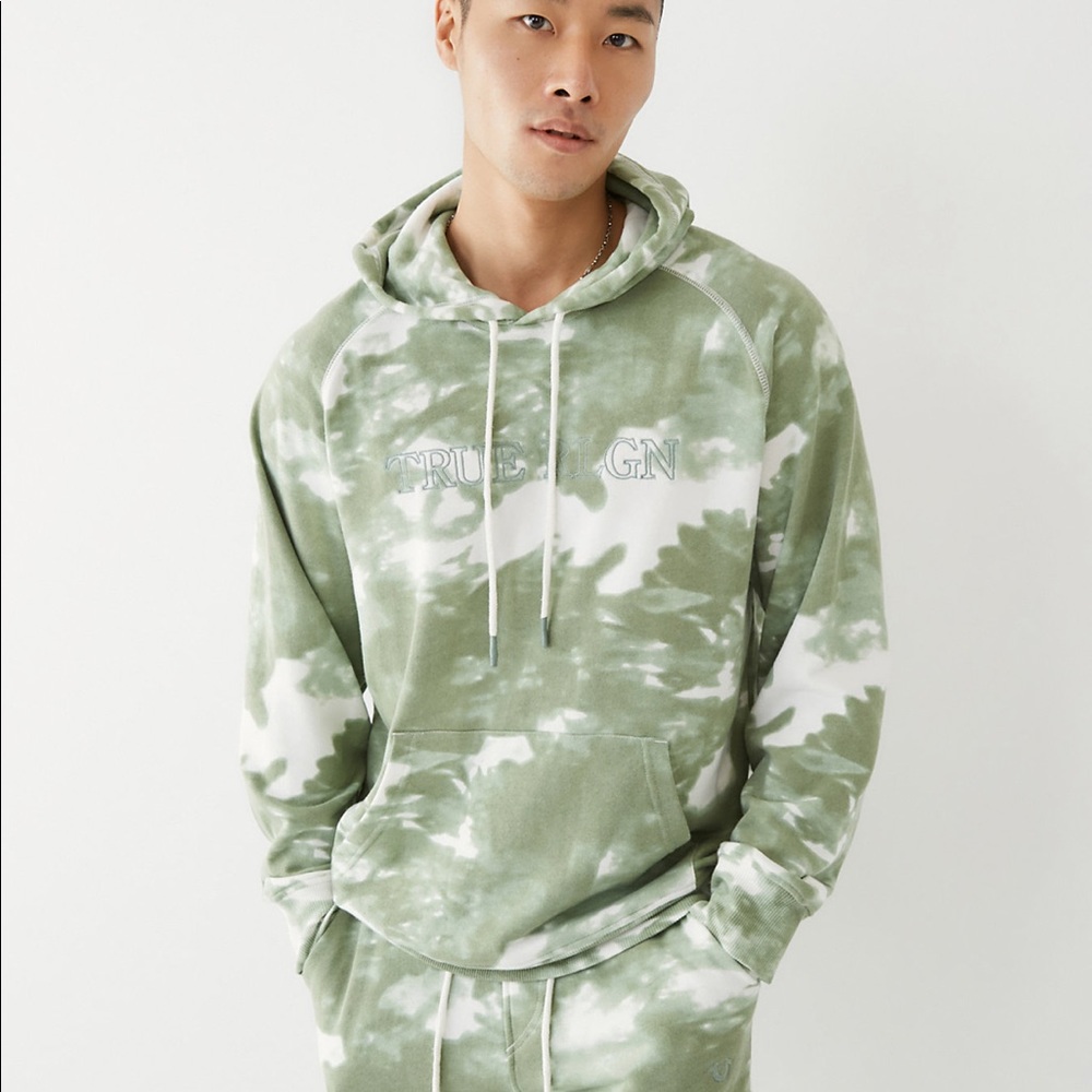 True Religion Botchy Tie Dye Pullover Hoodie